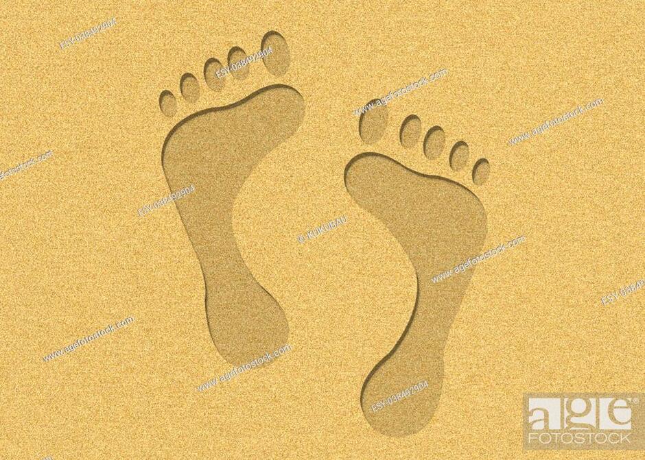 Cartoon footprints in the sand, Stock Photo, Picture And Low Budget Royalty Free Image. Pic. ESY-038492904 | agefotostock
