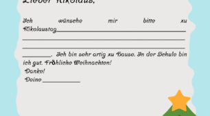 Шаблон "Лист до Святого Миколая" німецькою мовою