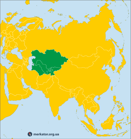 Центральна Азія на карті