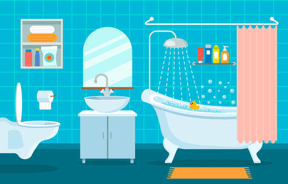 Bathroom Cartoon Images – Browse 62,780 Stock Photos, Vectors, and Video | Adobe Stock