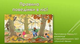 Презентація "Правила поведінки в лісі"