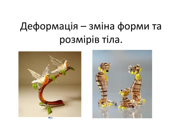 Деформація – зміна форми та розмірів тіла.