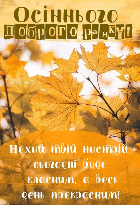 Картинки "Доброго осіннього ранку" (50 листівок)