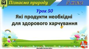 Відеоурок "Які продукти необхідні для здорового харчування"