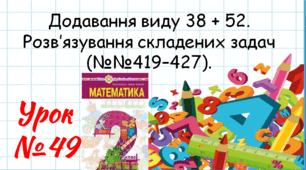Математика 2 клас. Презентації уроків до підручника Н. О. Будна. Урок 49. (№№419–427).