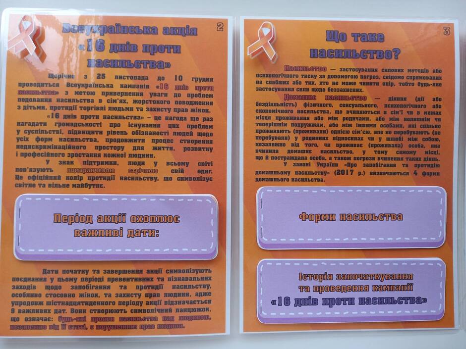 Лепбук "16 днів проти насильства" | Ілюстрації. Виховна робота