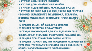 Календар знаменних дат "Грудень"