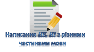 Написання НЕ, НІ з різними частинами мови