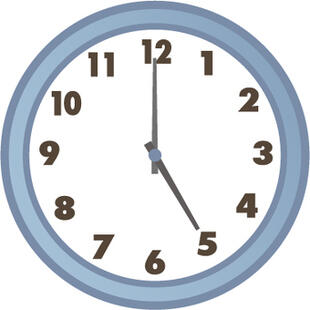 Free Vectors | 5 o'clock clock