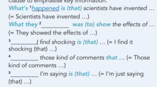Emphasis – cleft sentences and inversion