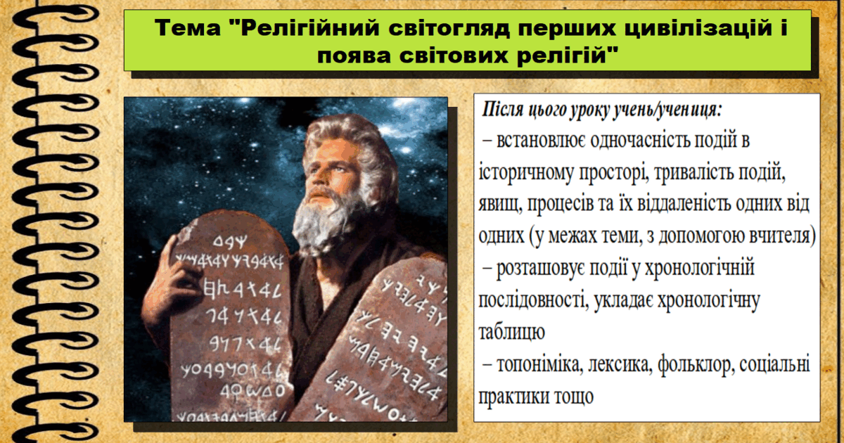 Релігійний світогляд перших цивілізацій і поява світових релігій. 6 ...