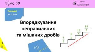 Презентація на тему: "Впорядкування неправильних та мішаних дробів"