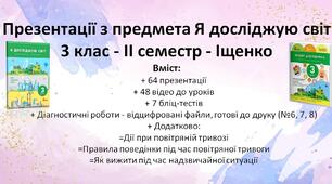 Презентації з інтегрованого курсу Я досліджую світ - 3 клас - ІІ семестр - Іщенко