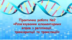 Практична робота №2. Розв’язування елементарних вправ з реплікації, транскрипції та трансляції.
