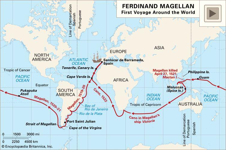 Ferdinand Magellan | Biography, Voyage, Map, Accomplishments, Route, Discoveries, Death, & Facts | Britannica