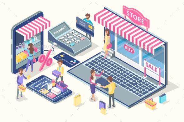 Online Shopping Cartoon Vector | Shopping online logo, Online shopping images, Shop house ideas