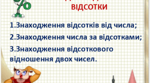 Диктант «Відсоткове відношення двох величин»