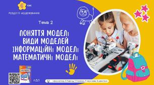 Тема 2 (Розділ 5). Поняття моделі. Види моделей. Інформаційні моделі. Математичні моделі