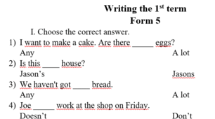 Writing the 1st term. Prepare 5