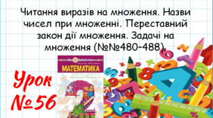Математика 2 клас. Презентації уроків до підручника Н. О. Будна. Урок 56. (№№480–488).