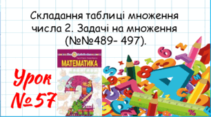Математика 2 клас. Презентації уроків до підручника Н. О. Будна. Урок 57. (№№489– 497).