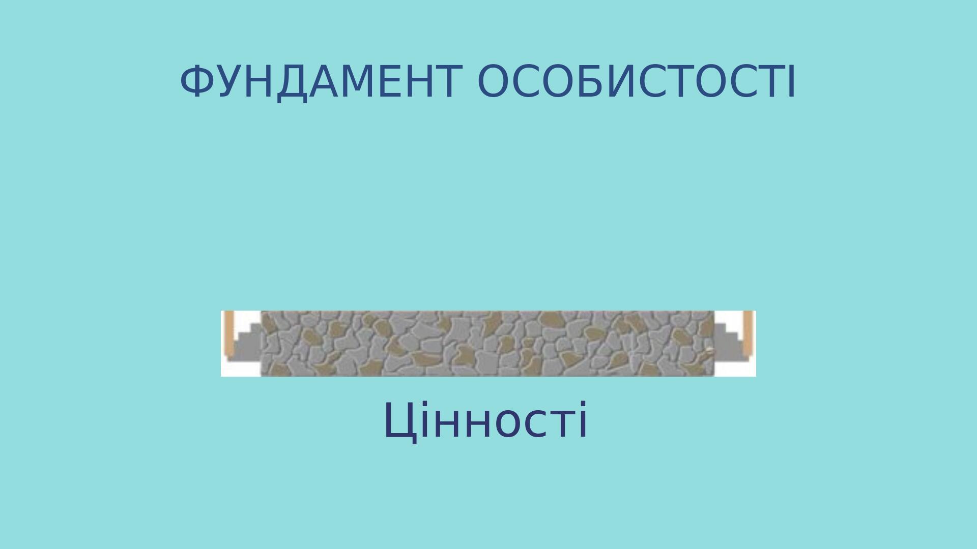 ФУНДАМЕНТ ОСОБИСТОСТІ Цінності