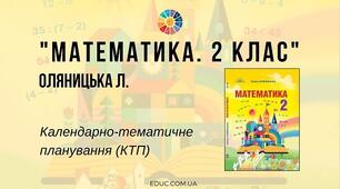 Календарне планування " Математика "