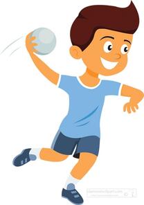 Handball Clipart-boy preparing to throw handball clipart