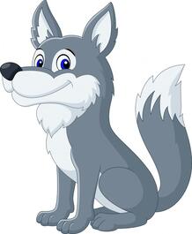 Vector cute wolf cartoon