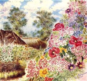Хата в Богданівці (1955), Катерина Білокур | Landscape art ...