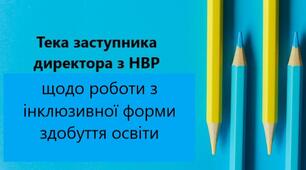 Матеріали для заступника директора зНВР щодо організації інклюзивного навчання.