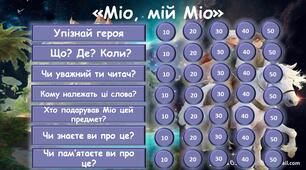 Інтерактивна гра за казковою повістю Астрід  Ліндґрен "Міо, мій Міо"