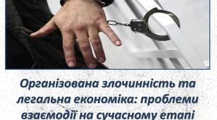 Презентація на тему "Організована злочинність та легальна економіка: проблеми взаємодії на сучасному етапі"