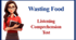 Wasting Food. Listening Comprehension Test