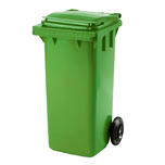 Budget wheelie bin HENRY, 930x480x555 mm, 120 L, green | AJ Products