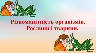 Діагностувальна робота "Різноманітність рослин і тварин у природі"