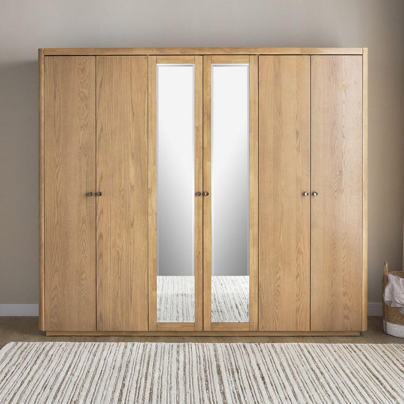 Shop Rustic Comfort 6-Door Wardrobe with Drawers Online | Home Centre UAE