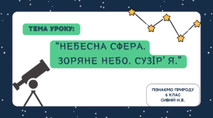 Презентація : “Небесна сфера.  Зоряне небо. Сузір’я.” 6 клас Пізнаємо природу НУШ