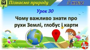 Відеоурок "Чому важливо знати про рухи Землі, глобус і карти"