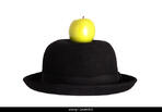Apple on bowler hat hi-res stock photography and images - Alamy