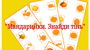 Дидактична гра "Мандаринки. Знайди тінь" 3 січня - день мандаринок