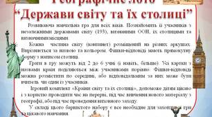 Гра "Держави світу та їх столиці "