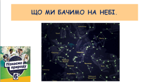 Що ми бачимо на небі. (6 клас "Пізнаємо природу" &26 за підручником Д. Біди)