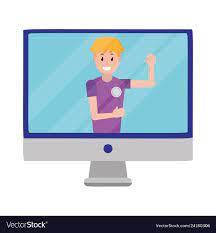 Technology computer screen cartoon Royalty Free Vector Image