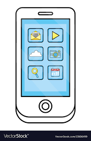 Technology smartphone cartoon Royalty Free Vector Image