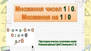 Відеопояснення "Множення чисел 1 і 0. Множення на 1 і 0."