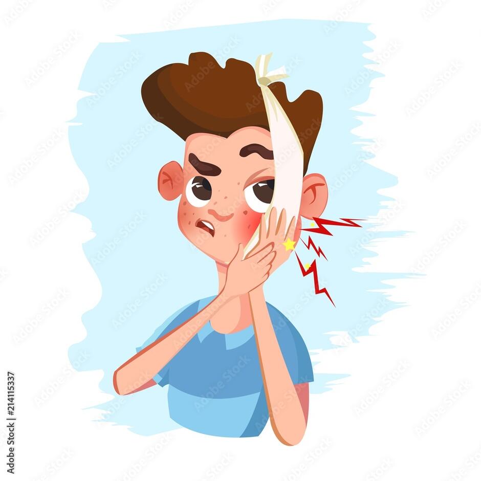 Toothache guy cartoon. Vector illustration. Stock Vector | Adobe Stock
