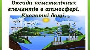 Оксиди неметалічних елементів, їхній вміст в атмосфері