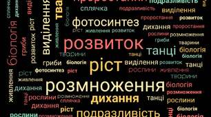 Хмара слів "Пізнаємо біологічні явища" 2 варіант Пізнаємо природу, 6 клас автор Дарія Біда