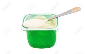 Yogurt In Plastic Box On White Background Stock Photo, Picture and Royalty Free Image. Image 51494145.
